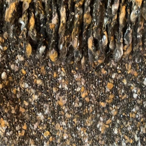 Ruby Rd Green gold and White With Fringe Around Collar Sweater L - Picture 7 of 7